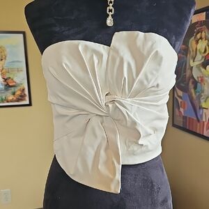 Elegant Cream Strapless Top